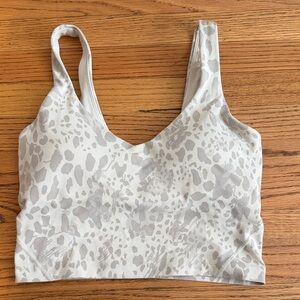 Lululemon Athletica White and Gray Patterned Sports Bra